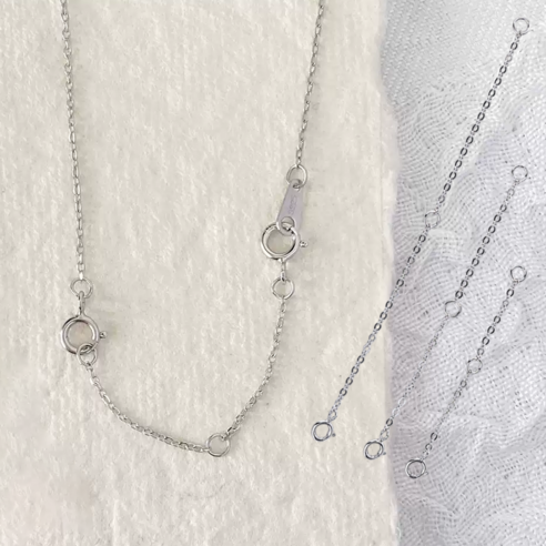 리치봄 목걸이줄 길이 연장 목걸이 연장체인, 1세트, 실버