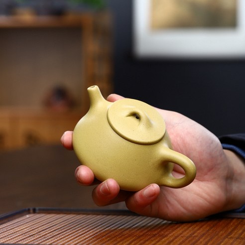 紫砂壺小容量茶壺宜興黃金段泥子冶石瓢壺, 泥小石瓢150ml , 1個