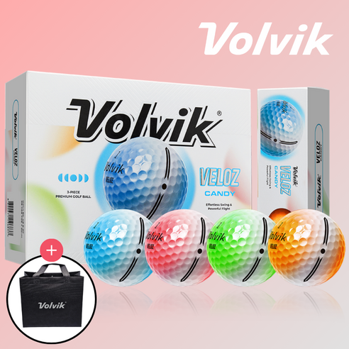 볼빅 벨로즈 캔디 VELOZ candy 초 저압축 3피스 고반발 컬러 골프공 쇼핑백 증정