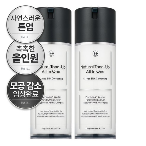 히이즈 내추럴 톤업 올인원 피부보정 모공커버, 120g, 2개