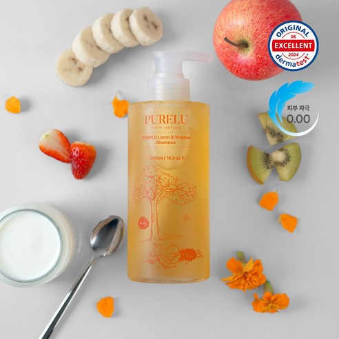 퓨어루 락토 & 비타민 키즈 유기농 샴푸, 1개, 500ml