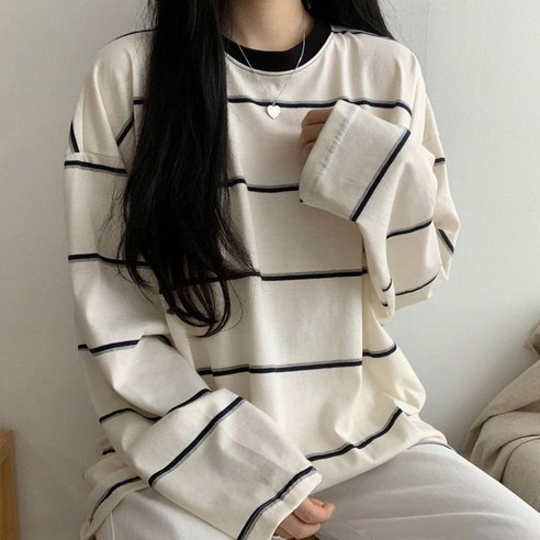 바이누아 스트라이프 루즈핏 티셔츠