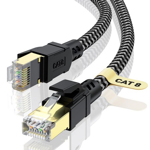 CAT.8 랜선 초고속 인터넷 랜케이블 40Gbps 2000MHz, 5m, 1개, 블랙