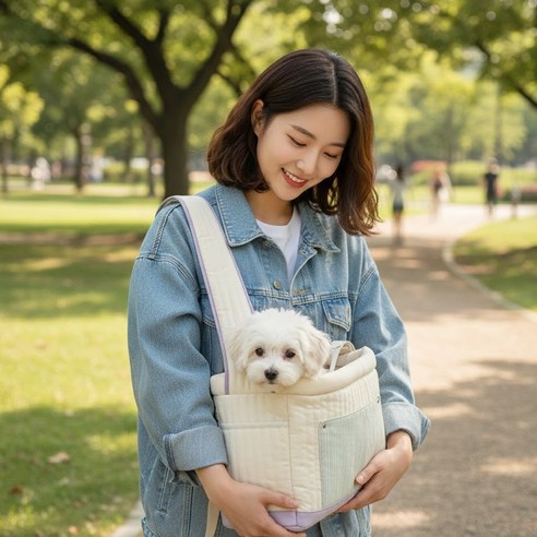 카이로스 반려동물 파스텔 이동가방 + 이너쿠션 세트, 1개, 아이보리