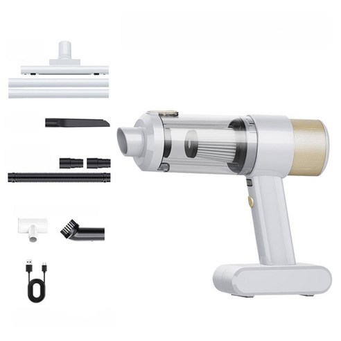 HELLOLEIBOO 휴대용 무선 진공 청소기, 화이트, LT-142CTG