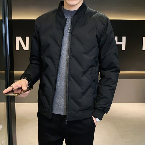 오스틱니 남성 경량 골프 패딩 재킷 겨울 보온 다운자켓 프리미엄 오리털 패딩점퍼 루즈핏 라운드넥 다운 재킷 역시즌패딩 빅 사이즈 M-5XL