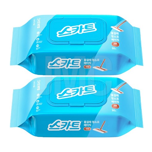 스카트 물걸레 청소포 베이직 대형 30매, 2개