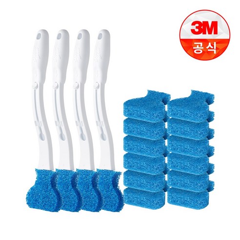 3M 크린스틱 핸들 2+리필 8 변기청소 스타터키트 스카치브라이트, 블루, 2세트