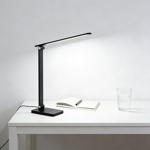 KEMEI 휴대용 LED 스탠드 조명 책상 학습 학습 독서 스탠드, 블랙