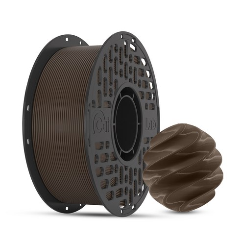 CaiLab 고강도 고탄성 PLA+ 3D 프린터 필라멘트 1.75mm 노즐 막힘 없는 선경 안정성 1kg | 뱀부랩 3D 프린터(P1S P2S A1 H2D등) 호환, 갈색, (PLA)