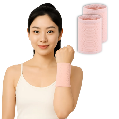 247Products 아이스리스트밴드 ICEwristBAND 아이스 드라이 쿨 슬림 초경량 고탄력 손목보호대, 2개, 분홍색