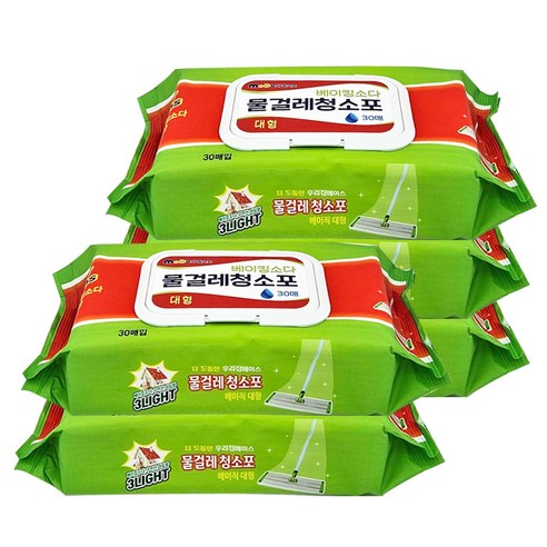베이킹소다 구연산 모두의 물걸레청소포 대형 30매, 38x20cm, 5개