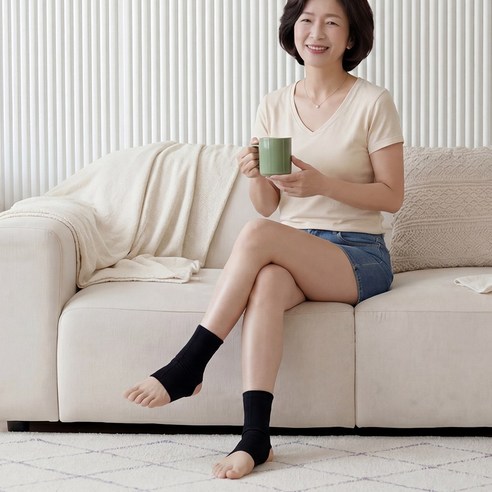 블락 시니어발목보호대 1쌍 압박밴드 발목 고정 지지대 운동 일상 겸용, 1세트, 블랙