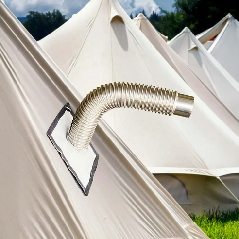 캠핑의 따뜻함과 안전을 책임지는 아웃도어웍스 화목난로 연통 롱 엘보