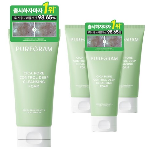 퓨어그램 출시하자마자 1위 시카 포어 딥 클렌징폼 모공 폼클렌징, 4개, 120ml