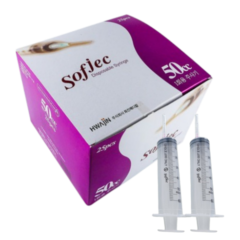 화진 일회용 주사기 50cc 18G 38mm 25개입 멸균 개별포장 의료용 바늘 반려동물 고양이 피하수액, 1박스
