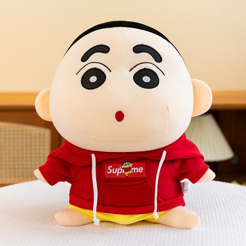 후드티 짱구 인형 파자마 코끼리 짱구 굿즈, 1개, 레드 후드티, 26cm