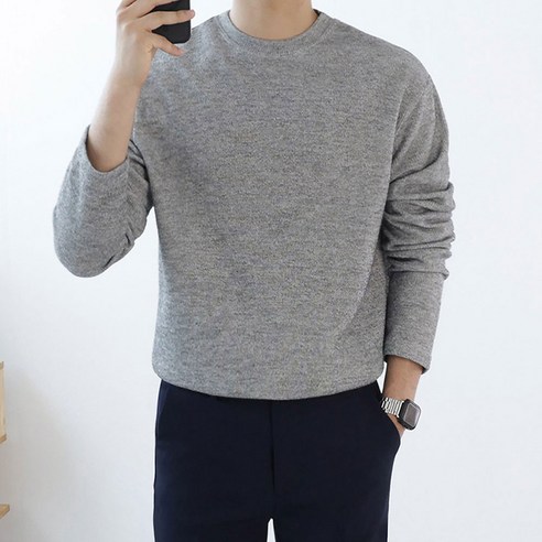 로코비전 95-125 남자 오버핏 드랍숄더 니트 티셔츠 빅사이즈