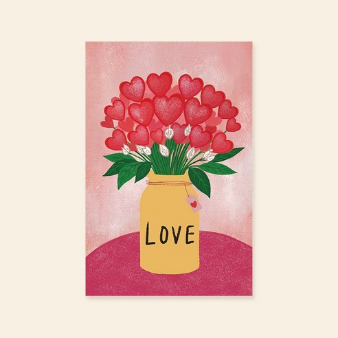 캘리그라피 사랑카드 ( HN2420 - 하트꽃 - LOVE ) 캘리엠 신상카드