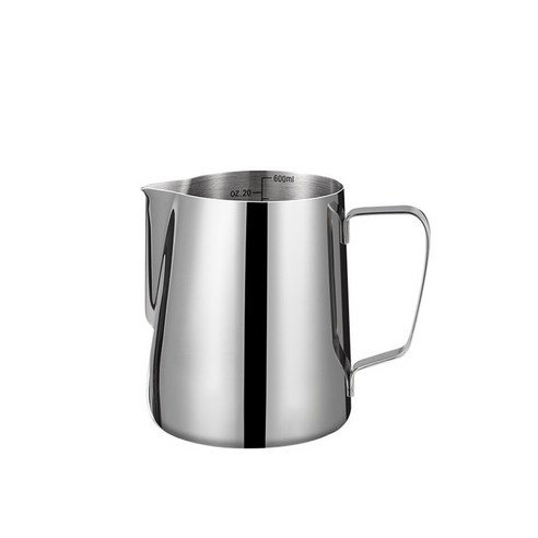 포리야 밀크피쳐 눈금형 라떼아트 우유저그 스팀피쳐, 600ml, 1개