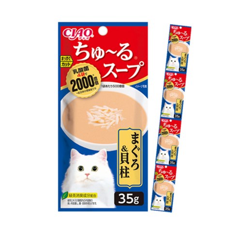 챠오츄르 고양이 짜먹는 간식, 혼합맛(참치/관자), 35g, 96개