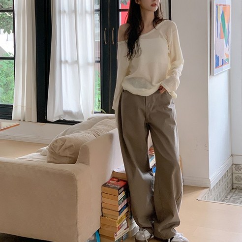 오지 백슬릿 벌룬핏 와이드 팬츠