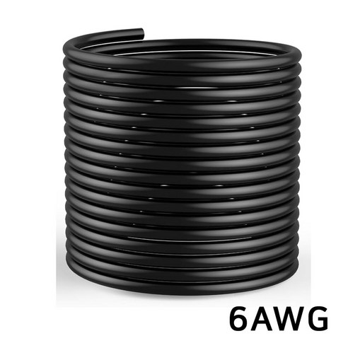 6AWG 고내열 주석도금 구리 실리콘 케이블 드론 RC카 배터리 전원선, 1개, (케이블) 6AWG(블랙)