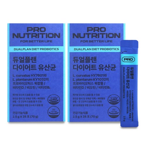 듀얼플랜 다이어트 유산균 프로바이오틱스 프로뉴트리션 2.5gX14포 2개