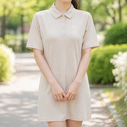 나이키 우먼스 스포츠웨어 폴로 드레스 여성 데일리 카라 스포츠 테니스 미니 원피스