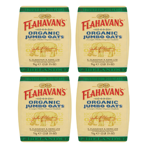 플라하반 아이리쉬 오가닉 점보 오트 대용량 유기농 오트밀 영국발송, 1kg, 4개