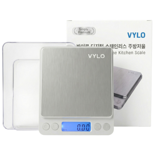 바이로 가정용 0.01g 계량 디지털 주방전자저울, VDS-01, 스테인리스, 0.5kg VDS-01, 스테인리스, 0.5kg
