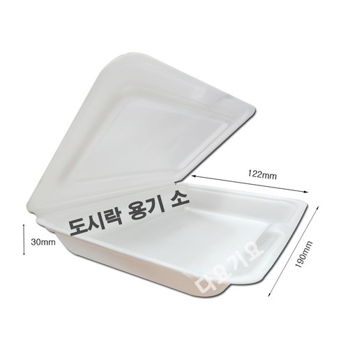 다요기요 일회용 도시락용기 대 psp 사각 트레이 반찬 떡 김밥 만두 스티로폼 포장, 백색 도시락 용기, 300개