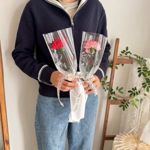 어버이날 스승의날 한송이 비누꽃 카네이션 레드 1+1, 2개, 혼합set