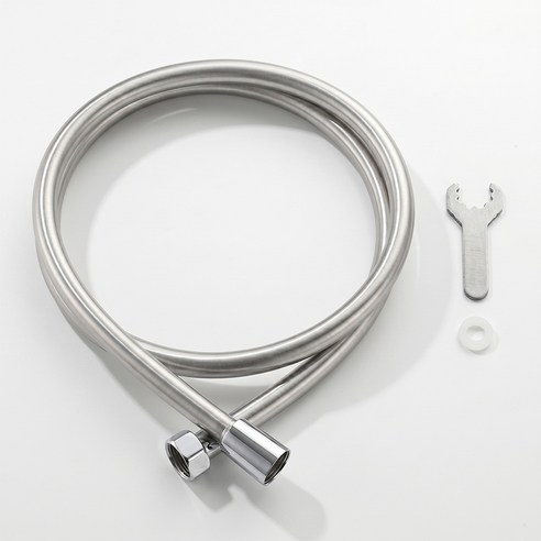 고씨네 퓨어바스 PVC 줄꼬임 물때방지 샤워호스, 2m, 실버