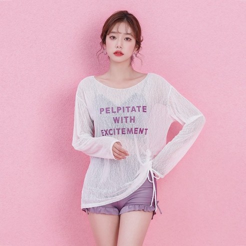 여성 래쉬가드 비치웨어 빅사이즈 체형커버 모노키니 수영복 세트
