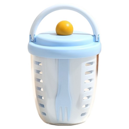 엠토이 BPA FREE 미니 샐러드 과일 도시락 런치팟 + 포크 세트 HB6901, 1개, 블루