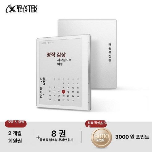 픽비아 바형이북리더기 이북리더기, 1개, 오로라 실버, 기본 모델명/품번