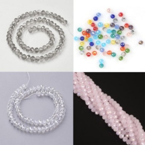루앤블리 2mm 3mm 4mm 크리스탈 론델컷 비즈 휴대폰 스트랩 마스크줄 반지 팔찌 목걸이 비즈공예, 6.보라AB