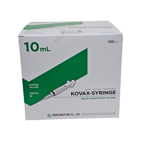 한국백신 일회용 주사기 10ml 23g 100p, 1개