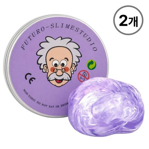 KC인증 퍼티 슬라임 박사퍼티 손에 안 묻는 유리퍼티, 퍼플, 45g, 2개