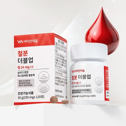 비타민마을 철분 더블업 미니 정제형 철분제 120정, 1개 이미지 2