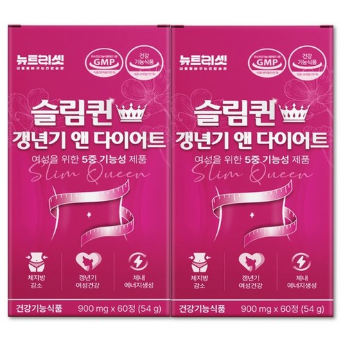 뉴트리셋 여성 갱년기 다이어트 체지방 감소 카테킨 중년 복부지방 뱃살 내장지방 관리 보조제, 2개, 60정