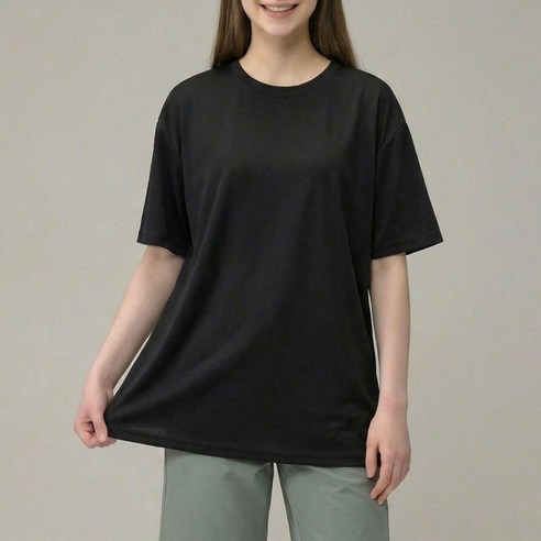 스타일아유 여성 반팔티 소로나 기능성 오버핏 헬스 등산 라운드 티셔츠 운동복 TS3994