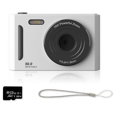 FDUCE M26 디지털 카메라 64GB 메모리카드 포함, 화이트
