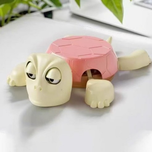 깜놀하는 거북이 컵 받침 테이블 소품, 1개, 핑크