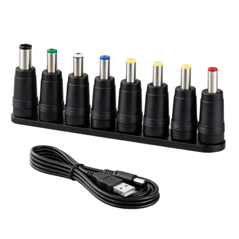 USB 전원 12V 변환 케이블 DC 어댑터 8종 멀티잭 노트북 공유기 CCTV용, 100cm, 1세트