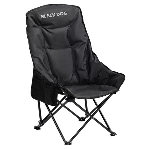BLACKDOG 옥스포드 롱 릴렉스 캠핑 의자, 블랙, 1개