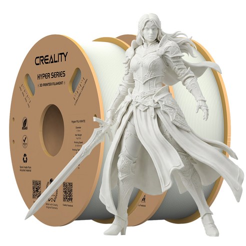 크리얼리티 CREALITY Hyper PLA 3D 프린터 고속 프린팅 소모품 소모품 부품 1.75mm, 화이트+화이트