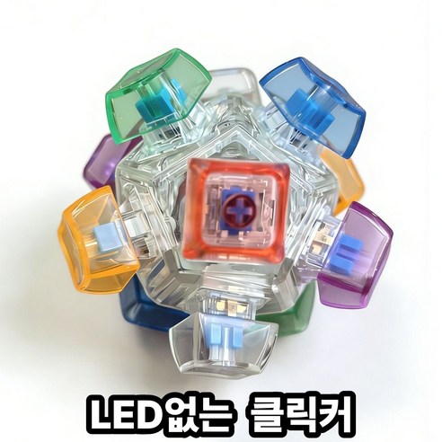 복세편살 12구 LED 키캡 키보드 볼 딸깍이 클리커 피젯 토이 스위치 발광 기계식, 1개, No LED
