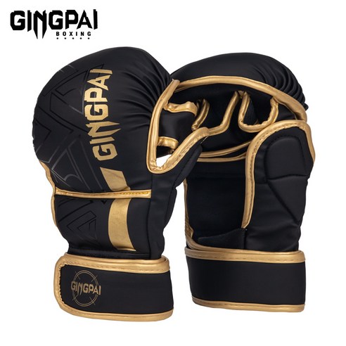 GINGPAI 종합격투기 복싱 글러브 성인 전용 MMA 트레이닝 장갑 XBMBBZ, 1세트, 골드